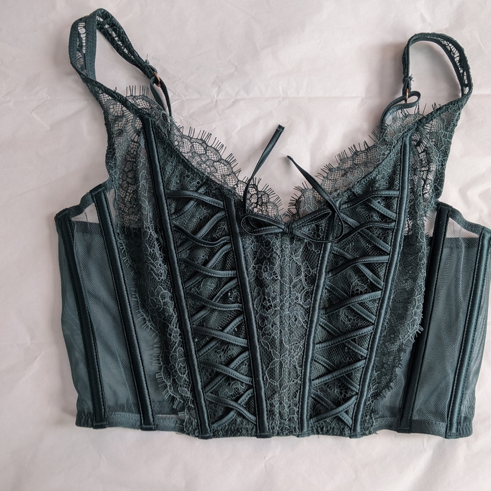 Victoria's Secret green corset Small NWT
